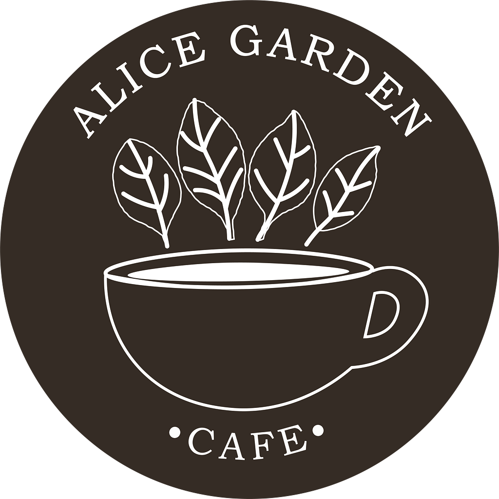 Alice Garden Café logo – reversed colour version