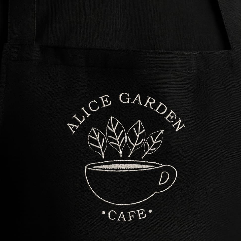 Alice Garden Cafe embroidered apron